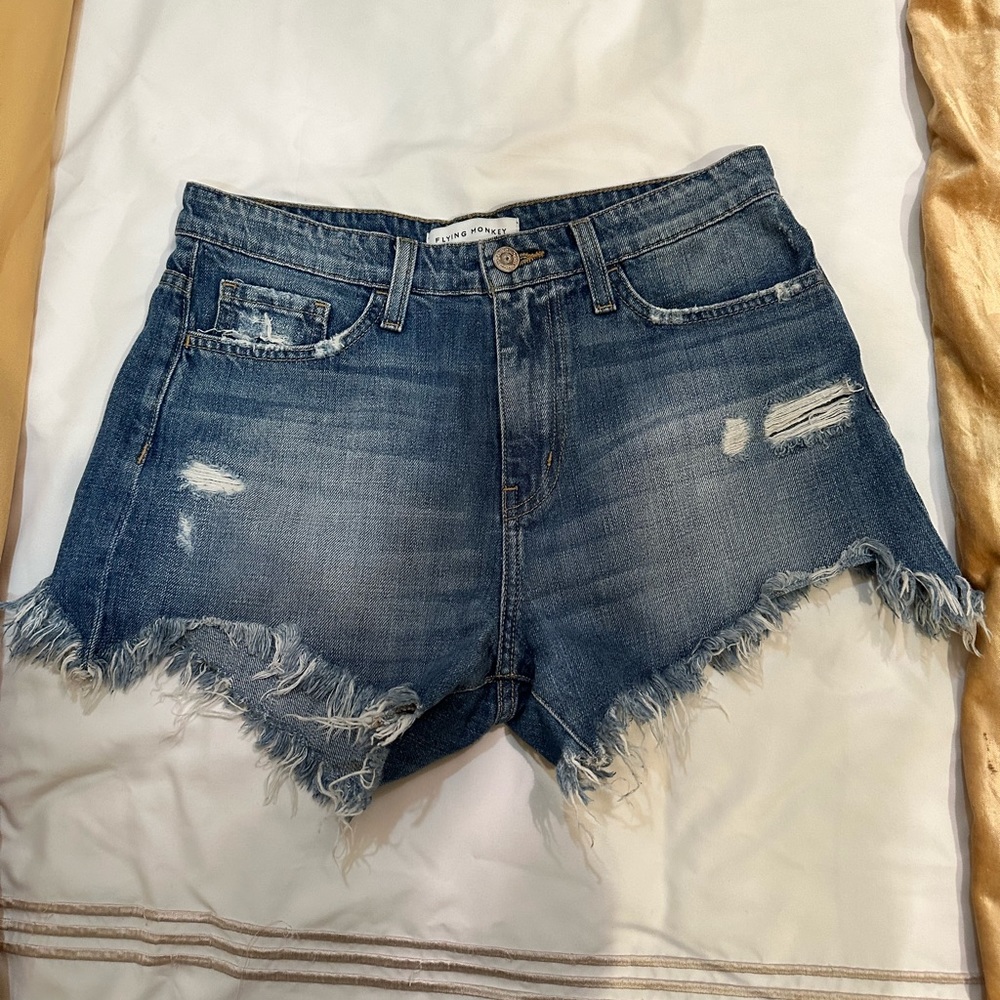 Flying Monkey Denim Jean Shorts